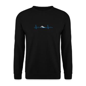 Schwimmer Liebhaber Schwimmer Puls Schwimmen - Unisex Pullover - Schwarz - Vorne - Alina (178cm) & Michal (187cm)