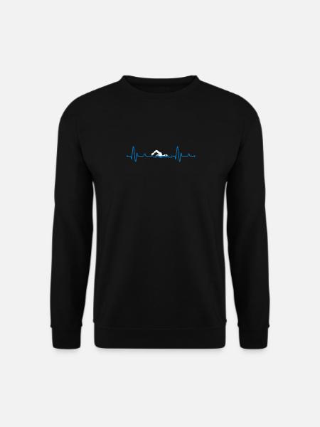 Schwimmer Liebhaber Schwimmer Puls Schwimmen - Unisex Pullover - Schwarz