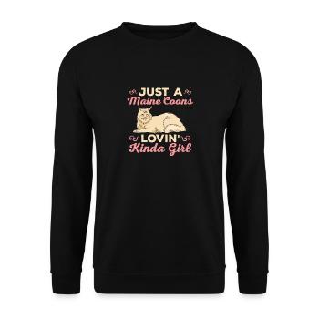 Maine Coon Chat - Sweat-shirt Unisexe - noir - Devant - Alina (178cm) & Michal (187cm)