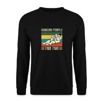 BJJ Brazilian Jiu-Jitsu - Unisex Sweatshirt - black - Front - Alina (178cm) & Michal (187cm)