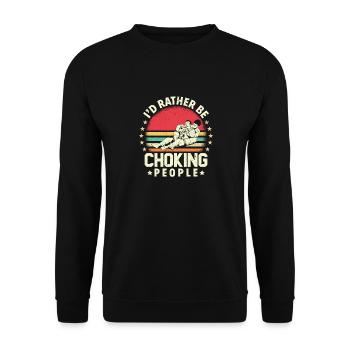 BJJ Brazilian Jiu-Jitsu - Unisex Sweatshirt - black - Front - Alina (178cm) & Michal (187cm)