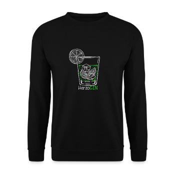 GIN HerzoGIN - Geschenk für Gin Liebhaberin Damen - Unisex Pullover - Schwarz - Vorne - Alina (178cm) & Michal (187cm)