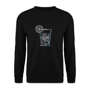 GIN HerzoGIN - Geschenk für Gin Liebhaberin Gin - Unisex Pullover - Schwarz - Vorne - Alina (178cm) & Michal (187cm)