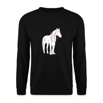 Reiterin Pferd Reiten Reiterin Geschenk Pferdelieb - Unisex Pullover - Schwarz - Vorne - Alina (178cm) & Michal (187cm)