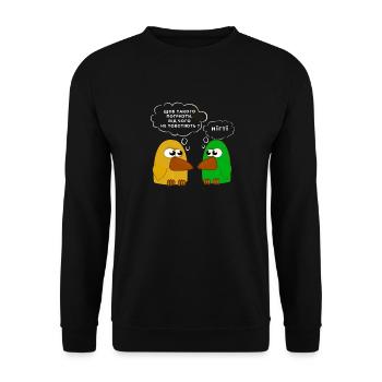 Ukrainian quote bird joke overweight - Unisex Sweatshirt - black - Front - Alina (178cm) & Michal (187cm)