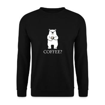 Eisbären Kaffee Montag Lazy Office Müde - Unisex Pullover - Schwarz - Vorne - Alina (178cm) & Michal (187cm)