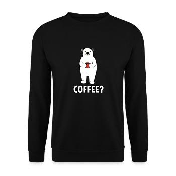 Nette Eisbären Kaffee Montag Müdes Büro - Unisex Pullover - Schwarz - Vorne - Alina (178cm) & Michal (187cm)