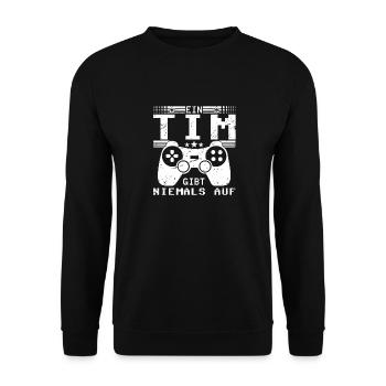 Tim Gaming Konsole PC Gamer Geschenk - Unisex Pullover - Schwarz - Vorne - Alina (178cm) & Michal (187cm)