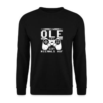 Ole Gaming Konsole PC Gamer Geschenk - Unisex Pullover - Schwarz - Vorne - Alina (178cm) & Michal (187cm)