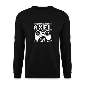 Axel Gaming Konsole PC Gamer Geschenk - Unisex Pullover - Schwarz - Vorne - Alina (178cm) & Michal (187cm)