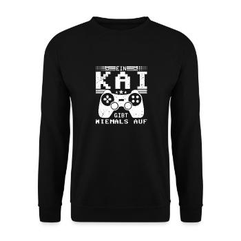 Kai Gaming Konsole PC Gamer Geschenk - Unisex Pullover - Schwarz - Vorne - Alina (178cm) & Michal (187cm)