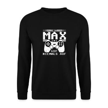 Max Gaming Konsole PC Gamer Geschenk - Unisex Pullover - Schwarz - Vorne - Alina (178cm) & Michal (187cm)