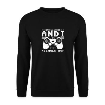 Andi Gaming Konsole PC Gamer Geschenk - Unisex Pullover - Schwarz - Vorne - Alina (178cm) & Michal (187cm)