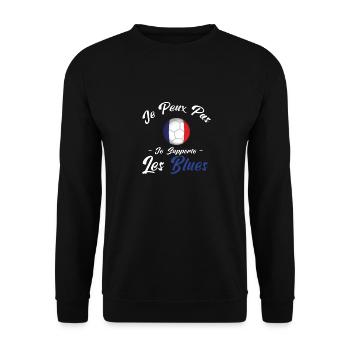je peux pas , je supporte les bleus. France - Sweat-shirt Unisexe - noir - Devant - Alina (178cm) & Michal (187cm)