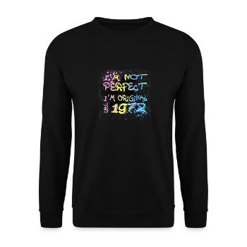 Je ne suis pas parfait, je suis original depuis 1972 Graffiti - Sweat-shirt Unisexe - noir - Devant - Alina (178cm) & Michal (187cm)
