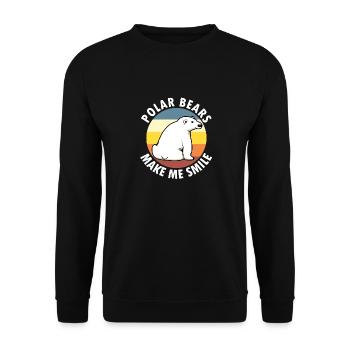 Eisbären bringen mich zum Lächeln Süße - Unisex Pullover - Schwarz - Vorne - Alina (178cm) & Michal (187cm)