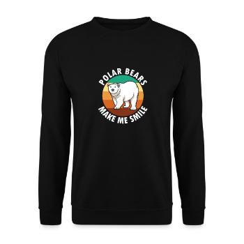 Eisbären ironischer Spruch Cute Bear Wilderness - Unisex Pullover - Schwarz - Vorne - Alina (178cm) & Michal (187cm)