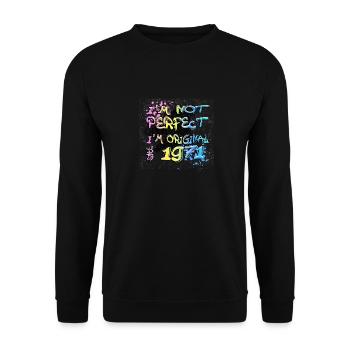 Je ne suis pas parfait, je suis original depuis 1971 Graffiti - Sweat-shirt Unisexe - noir - Devant - Alina (178cm) & Michal (187cm)