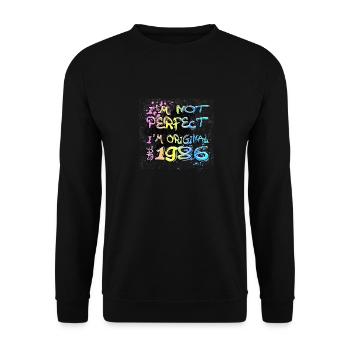 Je ne suis pas parfait, je suis original depuis 1986 Graffiti - Sweat-shirt Unisexe - noir - Devant - Alina (178cm) & Michal (187cm)