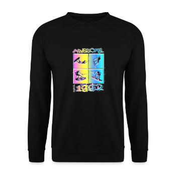 Awesome since 1992. Wakeboard Lifestyle - Unisex Sweatshirt - black - Front - Alina (178cm) & Michal (187cm)