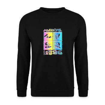 Awesome since 1986. Wakeboard Lifestyle - Unisex Sweatshirt - black - Front - Alina (178cm) & Michal (187cm)