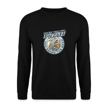 We've got the Fish, you bring the Beer. Fishing rod - Unisex Sweatshirt - black - Front - Alina (178cm) & Michal (187cm)