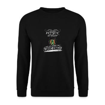 Friseur Weihnachten Bescherung Geschenke Design - Unisex Pullover - Schwarz - Vorne - Alina (178cm) & Michal (187cm)