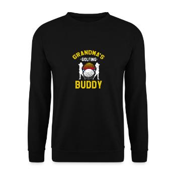 GRANDMA's Golfing Buddy Retro Golf Player T-Shirt - Unisex Sweatshirt - black - Front - Alina (178cm) & Michal (187cm)