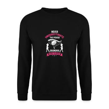 Never Underestimate The Power GRANDMA Golf Player - Unisex Sweatshirt - black - Front - Alina (178cm) & Michal (187cm)