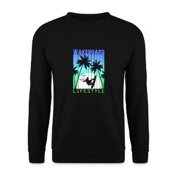 Wakeboard Wakeskate Sports Nautiques Lifestyle Vintage - Sweat-shirt Unisexe - noir - Devant - Alina (178cm) & Michal (187cm)