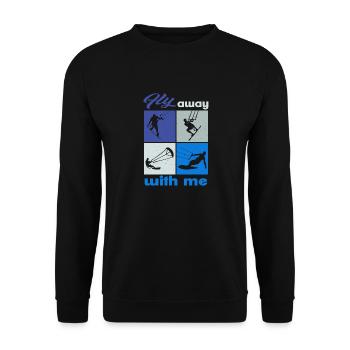 Fly away with me. Lifestyle Vintage Design - Unisex Sweatshirt - black - Front - Alina (178cm) & Michal (187cm)