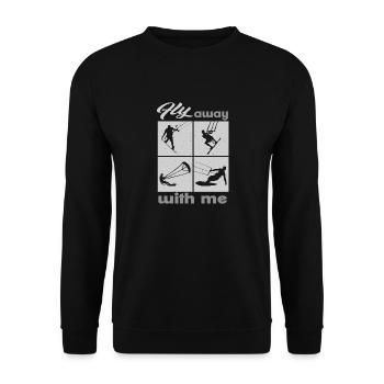 Fly away with me. Lifestyle Vintage Design - Unisex Sweatshirt - black - Front - Alina (178cm) & Michal (187cm)
