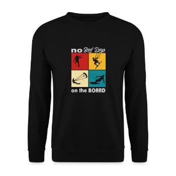 No bad days on the Board. Lifestyle Vintage - Unisex Sweatshirt - black - Front - Alina (178cm) & Michal (187cm)