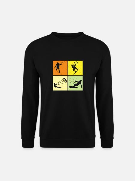 Kite Surfing, Kite Board, Lifestyle Vintage Design - Unisex Pullover - Schwarz