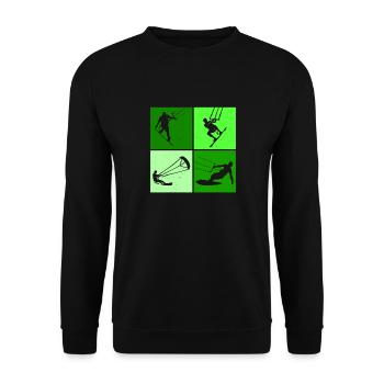 Kite Surfing, Kite Board, Lifestyle Vintage Design - Unisex Sweatshirt - black - Front - Alina (178cm) & Michal (187cm)