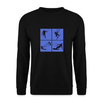 Kite Surfing, Kite Board, Lifestyle Vintage Design - Unisex Sweatshirt - black - Front - Alina (178cm) & Michal (187cm)