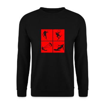 Kite Surfing, Kite Board, Lifestyle Vintage Design - Unisex Sweatshirt - black - Front - Alina (178cm) & Michal (187cm)