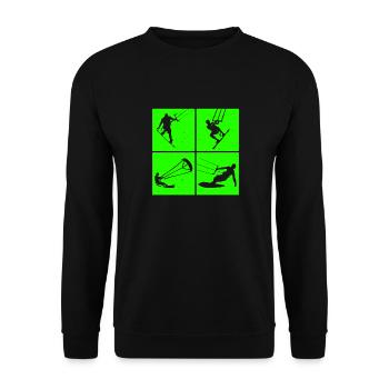 Kite Surfing, Kite Board, Lifestyle Vintage Design - Unisex Sweatshirt - black - Front - Alina (178cm) & Michal (187cm)