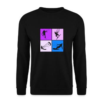 Kite Surfing, Kite Board, Lifestyle Vintage Design - Unisex Sweatshirt - black - Front - Alina (178cm) & Michal (187cm)