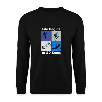 La vie commence à 20 nœuds, Lifestyle Vintage Design - Sweat-shirt Unisexe - noir - Devant - Alina (178cm) & Michal (187cm)