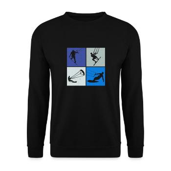 Kite Surfing, Kite Board, Lifestyle Vintage Design - Unisex Sweatshirt - black - Front - Alina (178cm) & Michal (187cm)