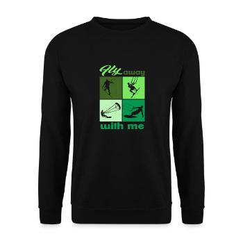 Fly away with me. Lifestyle Vintage Design - Unisex Sweatshirt - black - Front - Alina (178cm) & Michal (187cm)