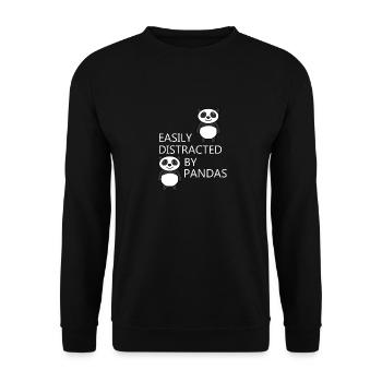 Distrait par les pandas : la nature ironique de - Sweat-shirt Unisexe - noir - Devant - Alina (178cm) & Michal (187cm)