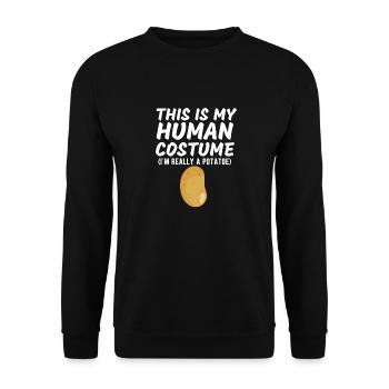This Is My Human Costume I'm Really A Potato Funny - Unisex Sweatshirt - black - Front - Alina (178cm) & Michal (187cm)