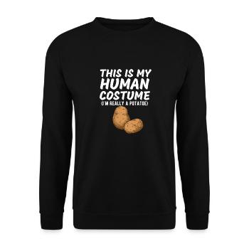 This Is My Human Costume I'm Really A Potato Funny - Unisex Sweatshirt - black - Front - Alina (178cm) & Michal (187cm)