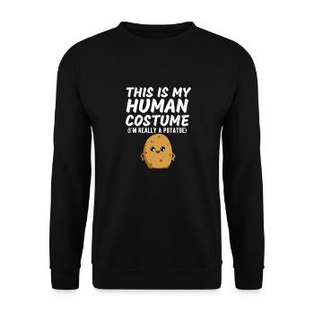 This Is My Human Costume I'm Really A Potato Funny - Unisex Sweatshirt - black - Front - Alina (178cm) & Michal (187cm)