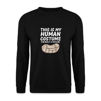 This Is My Human Costume I'm Really A Potato Funny - Unisex Sweatshirt - black - Front - Alina (178cm) & Michal (187cm)