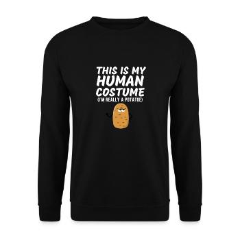 This Is My Human Costume I'm Really A Potato Funny - Unisex Sweatshirt - black - Front - Alina (178cm) & Michal (187cm)