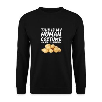 This Is My Human Costume I'm Really A Potato Funny - Unisex Sweatshirt - black - Front - Alina (178cm) & Michal (187cm)
