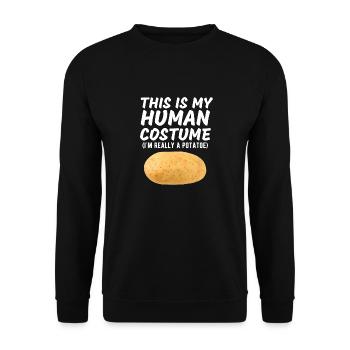 This Is My Human Costume I'm Really A Potato Funny - Unisex Sweatshirt - black - Front - Alina (178cm) & Michal (187cm)